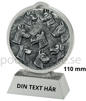 Brukshundar statyett Resin - 110 mm - Inklusive skylt med text