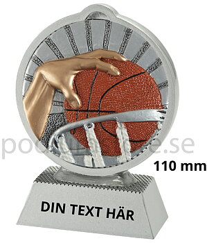 Basketstatyett Resin - 110 mm - Inklusive skylt med text