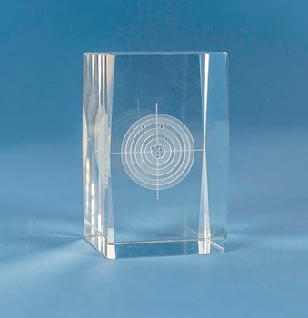Skyttetavla i 3D glas - 4 olika storlekar - Inklusive skylt med text