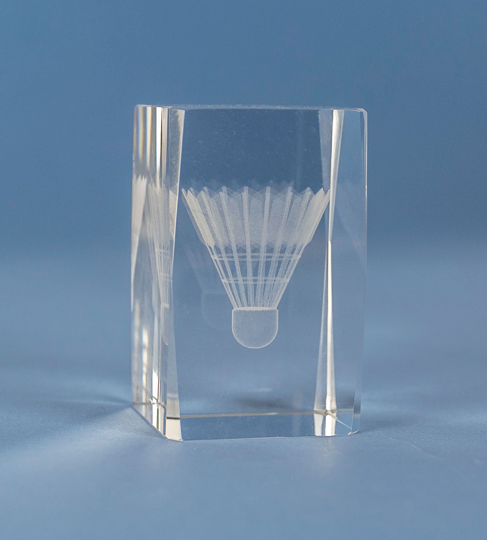 Badminton i 3D glas - 80/100/120/145 mm - Inklusive skylt med text - 2