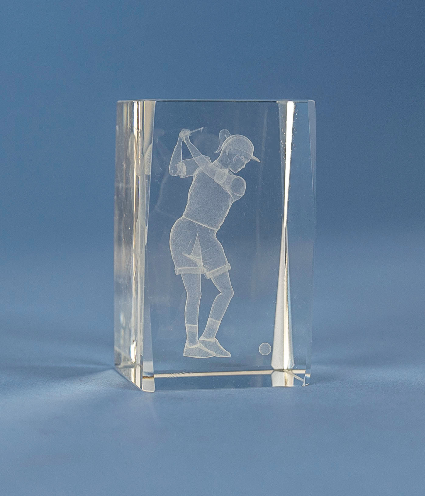 Golfspelare Dam i 3D glas - 4 olika storlekar - Inklusive skylt med text - 2