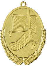 Medaljer 50x30 mm ovala präglade - Innebandy - Guld, Silver och Brons