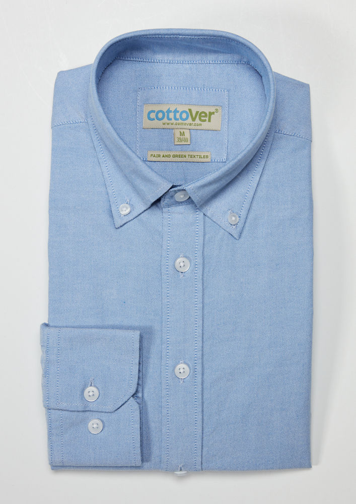 Herrskjorta Oxford Slim Fit - Cottover - Fairtrade, EKO & GOTS - Ljusblå - 3