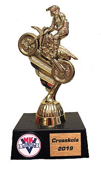 Motocross statyett Guld/Silver/Antik - Inklusive sockel & skylt med text - 3 olika storlekar