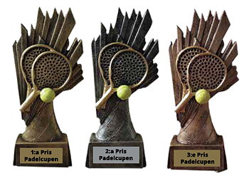 Padelstatyett Guld/Silver/Brons - 165 mm - Skylt med valfri text ingår