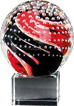 Glasstatyett Åskbollen - 3 olika storlekar - Inklusive skylt med text