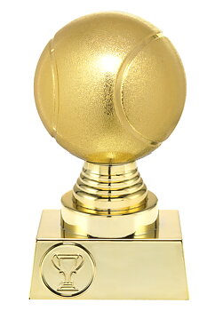 Statyett Guld Tennis/Padel Sport Trophies - 135/150/165 mm - Inklusive skylt med text