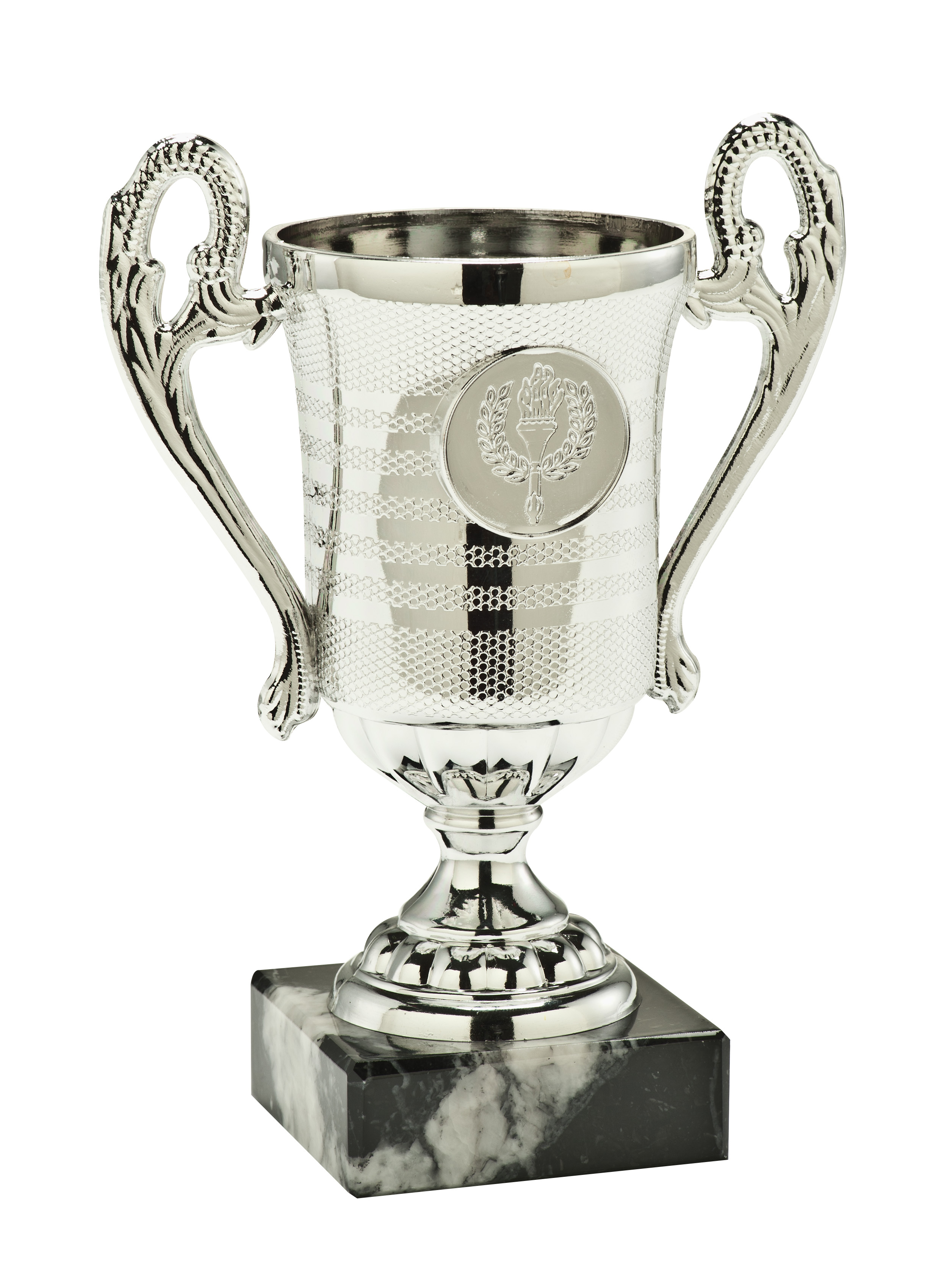 Pokal Linz 145 mm - Guld, Silver & Brons - Inklusive jetong och skylt med text - 3