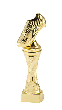 Fotbollsstatyett Guldskon - 240 mm hög - Pris inklusive skylt med text