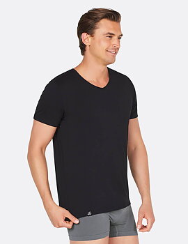 V-ringad T-shirt - Herr - Svart - BOODY - EKO <UTGÅR>