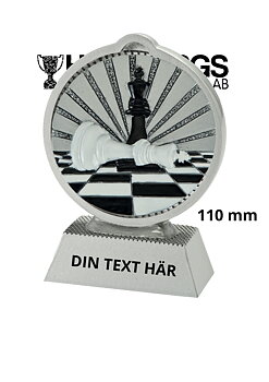 Schack statyett Resin - 110 mm - Inklusive skylt med text