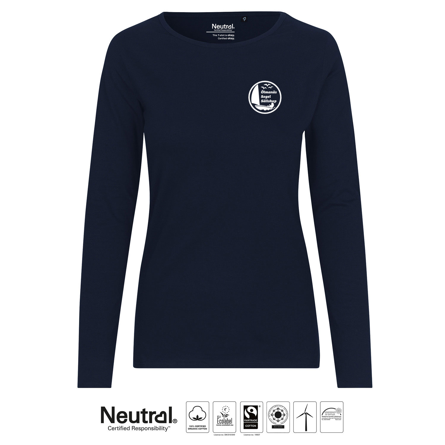 Långärmad T-shirt, Dam, ÖSS, Navy, Neutral, Fairtrade & EKO