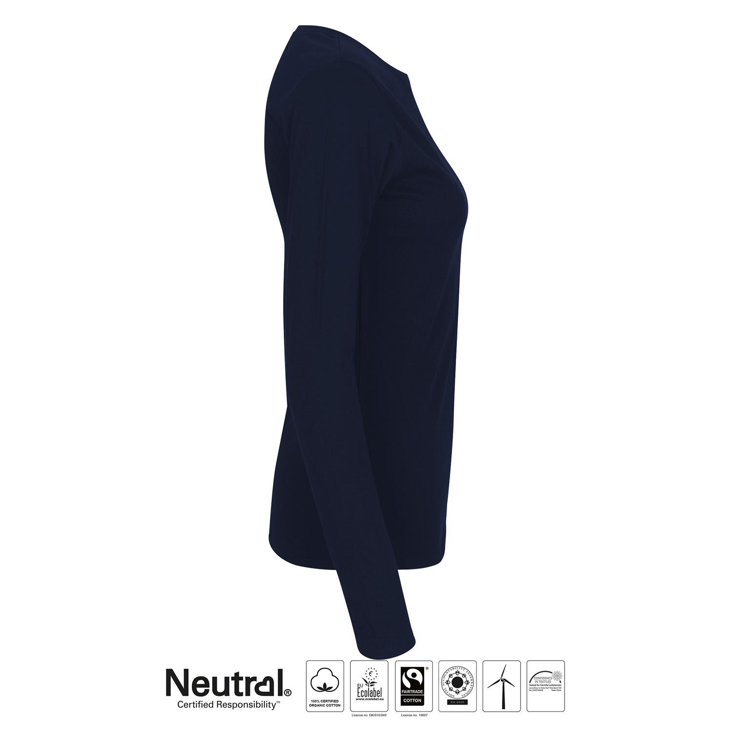 Långärmad T-shirt, Dam, ÖSS, Navy, Neutral, Fairtrade & EKO - 3