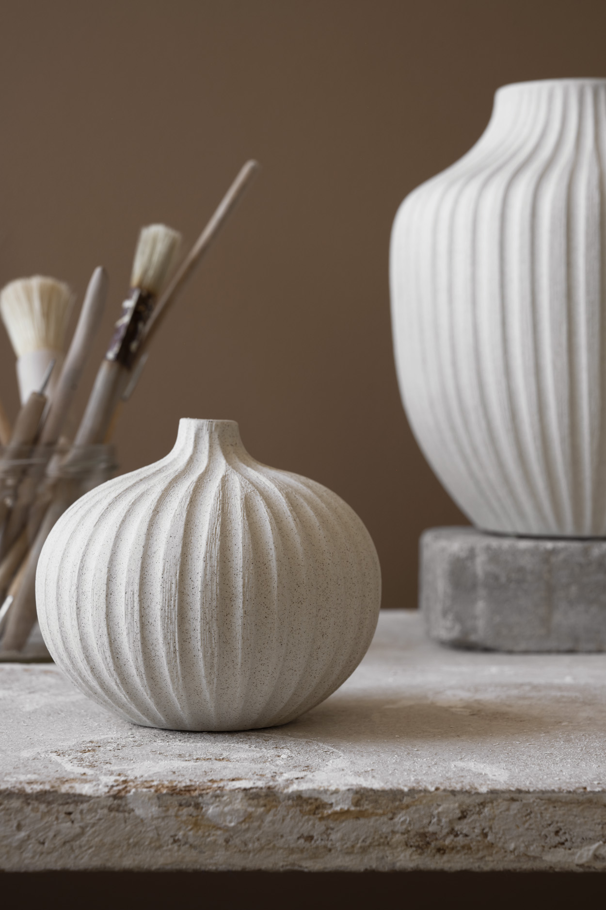 Vase Bari Large SandWhiteLight DeepLine - 3