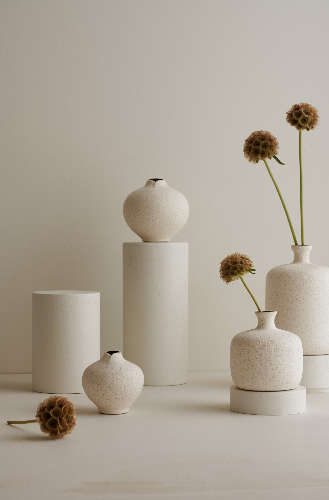 Vase LINE small Sand White - 3
