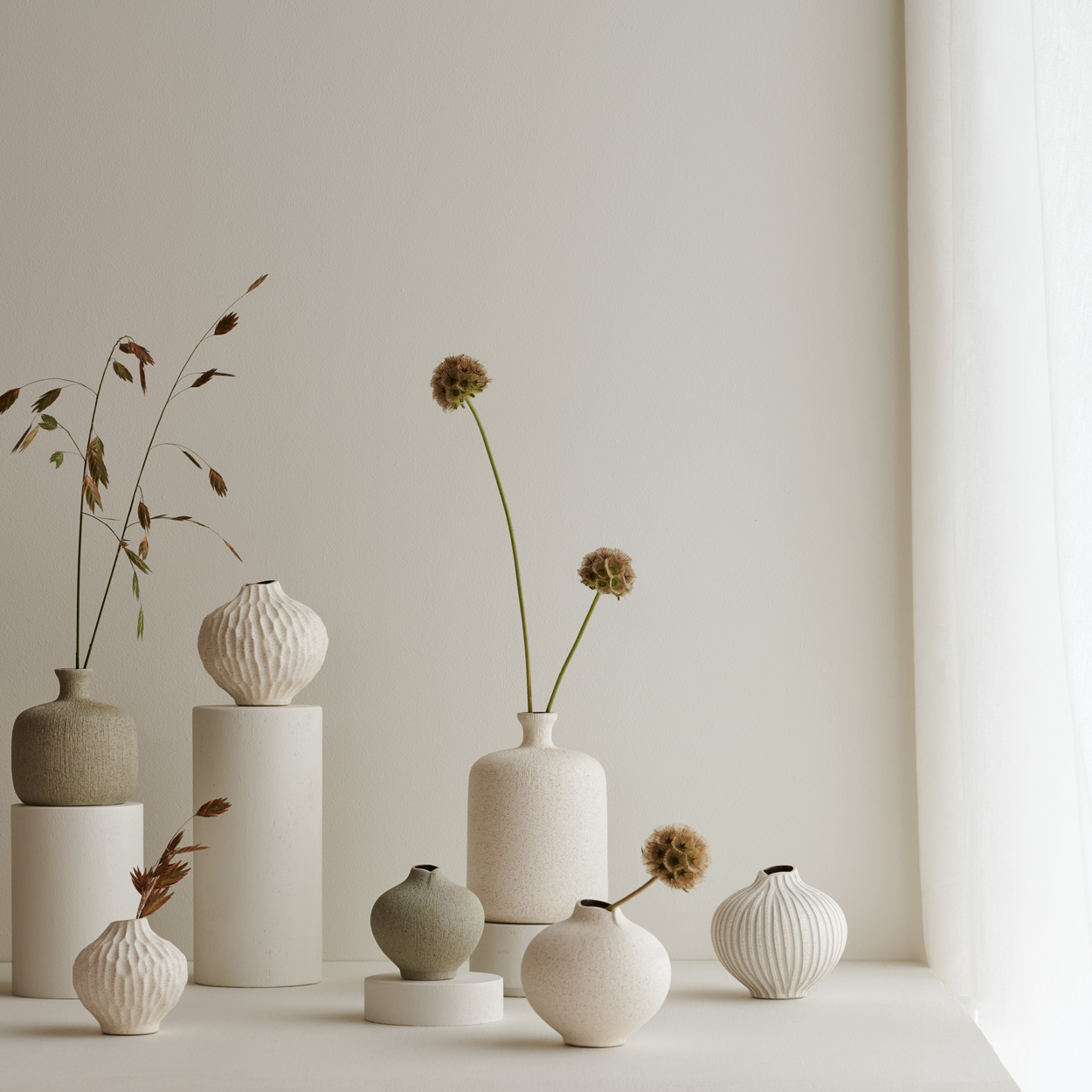 Vase LINE small SandWhite StoneStripe - 3