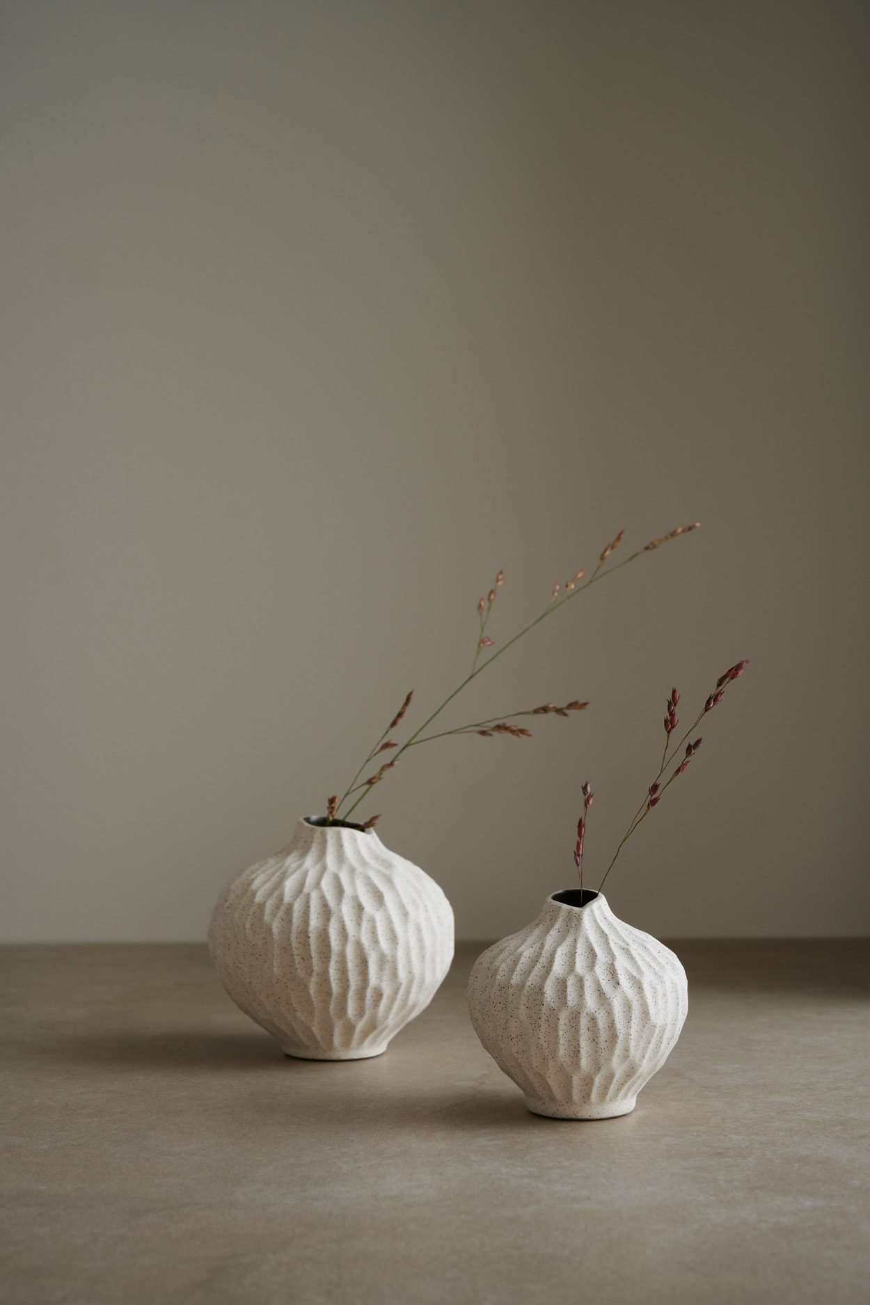 Vase LINE small SandWhite Cut - 3