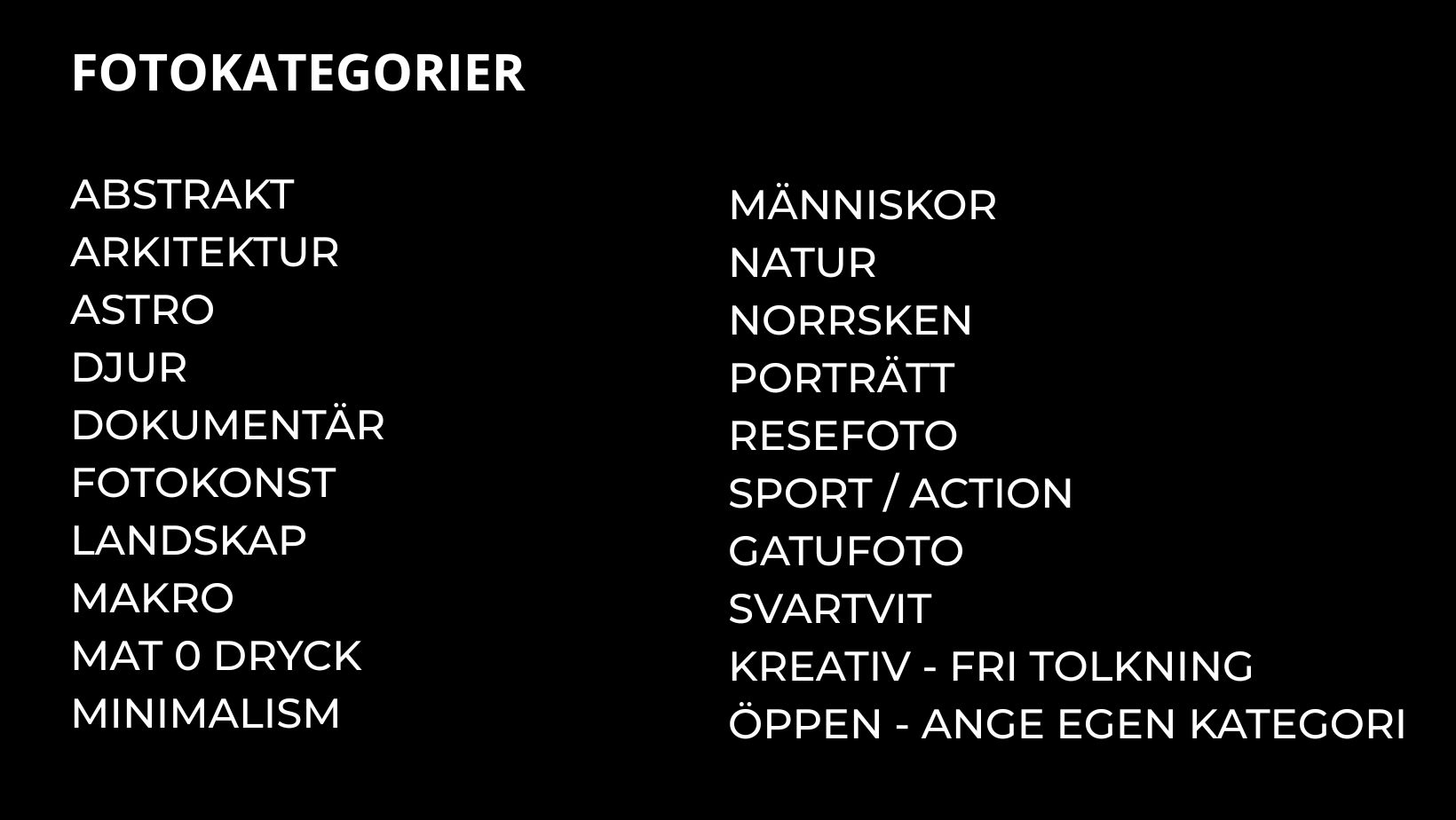 kategorier