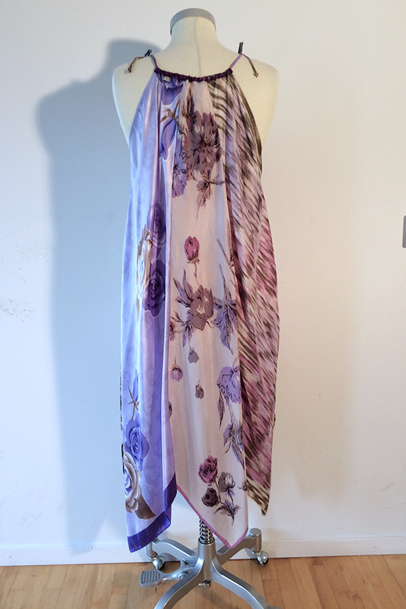 Scarfklänning ärmlös, lila - 3