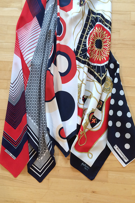 Scarfklänning ärmlös, röd/vit/blå - 6
