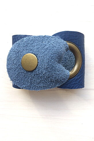 Cuff Läderarmband, blått