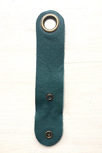 Cuff Läderarmband, petrol