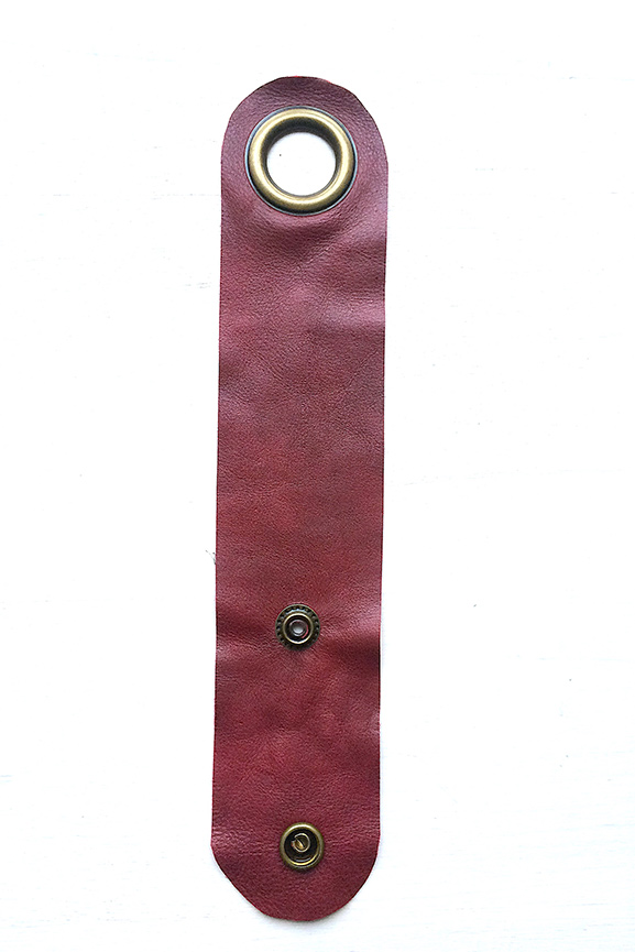 Cuff Läderarmband, vinrött - 2
