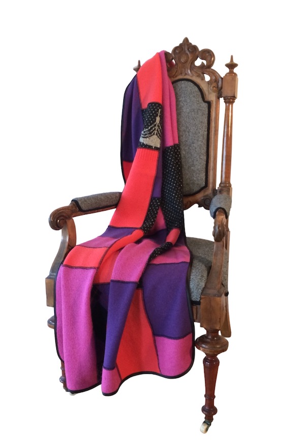 Plädsjal Grama, Rosa/lila/svart, No 3 - 3