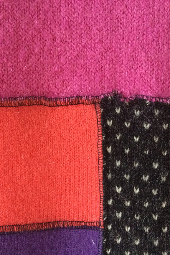 Plädsjal Grama, Rosa/lila/svart, No 3 - 5