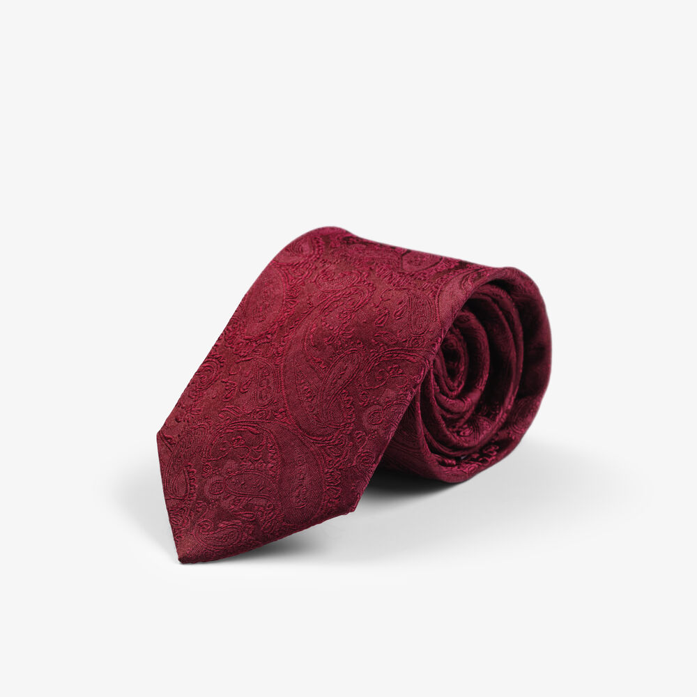 Solid Paisley Tie With Giftbox - 12