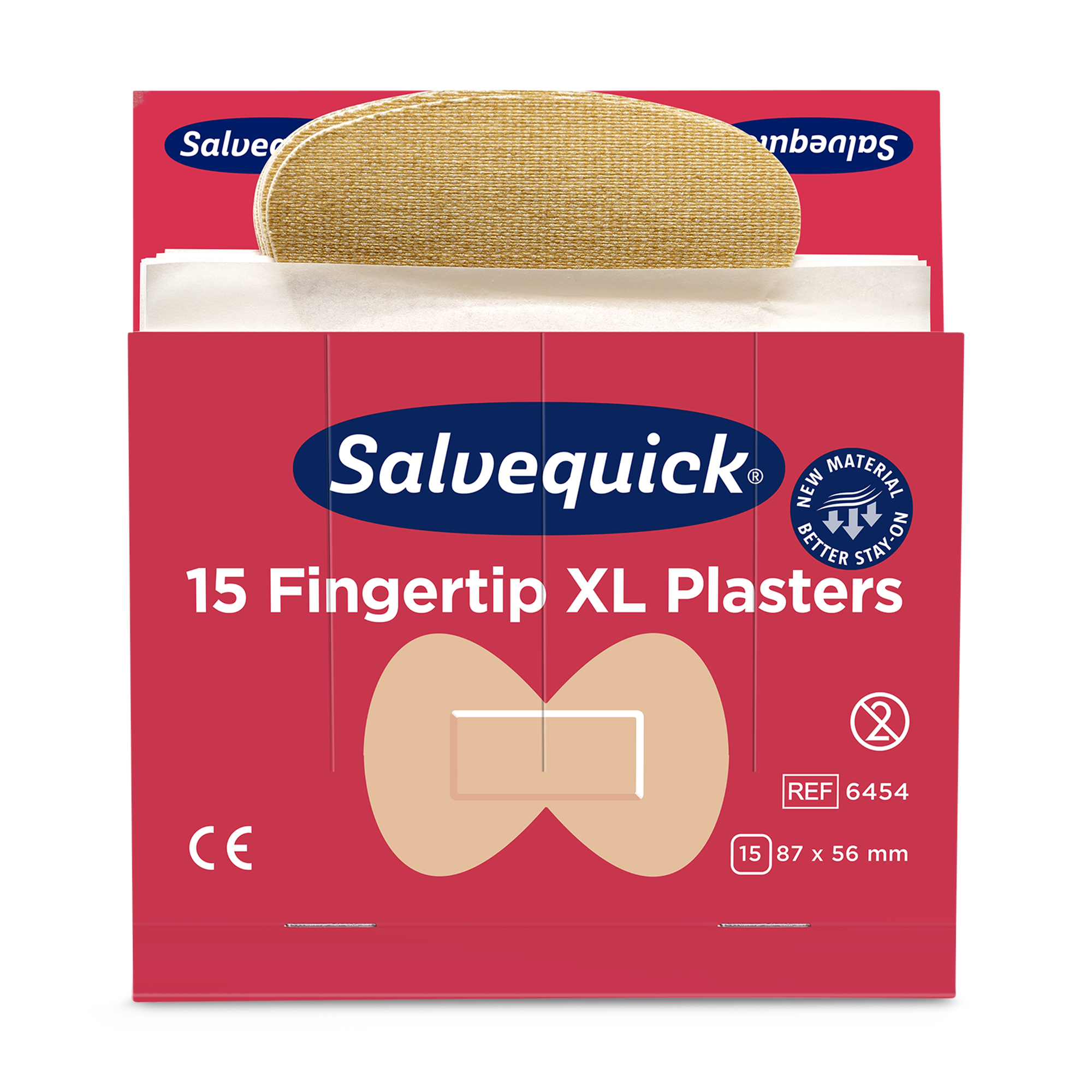 XL Fingertip Plasters Textile 15 pcs 6 Refill