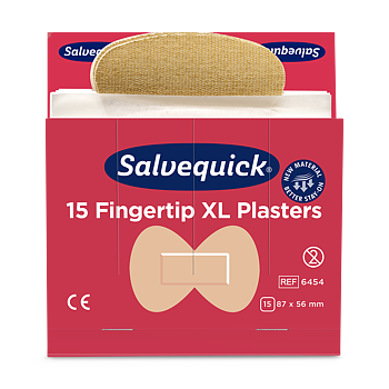 XL Fingertip Plasters Textile 15 pcs 6 Refill