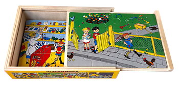 Pippi Långstrump 4 st träpussel - 12 bitar