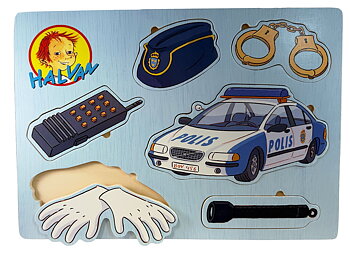 Halvan polisbil fingerpussel - 6 bitar