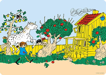 Underlägg Pippi Långstrump i Villa Villekulla