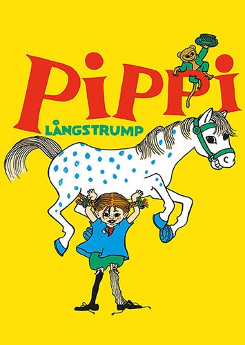 Vykort A6 Pippi Långstrump med häst
