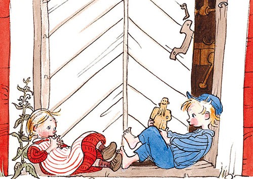 Vykort A6 Emil och Ida i Lönneberga