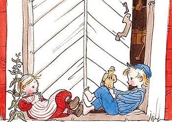 Vykort A6 Emil och Ida i Lönneberga