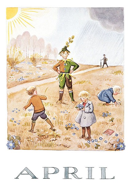 Vykort A6 April Årets saga Beskow