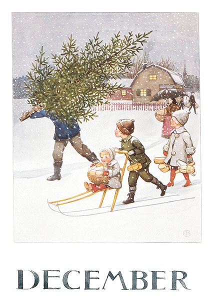 Vykort A6 December Årets saga Beskow
