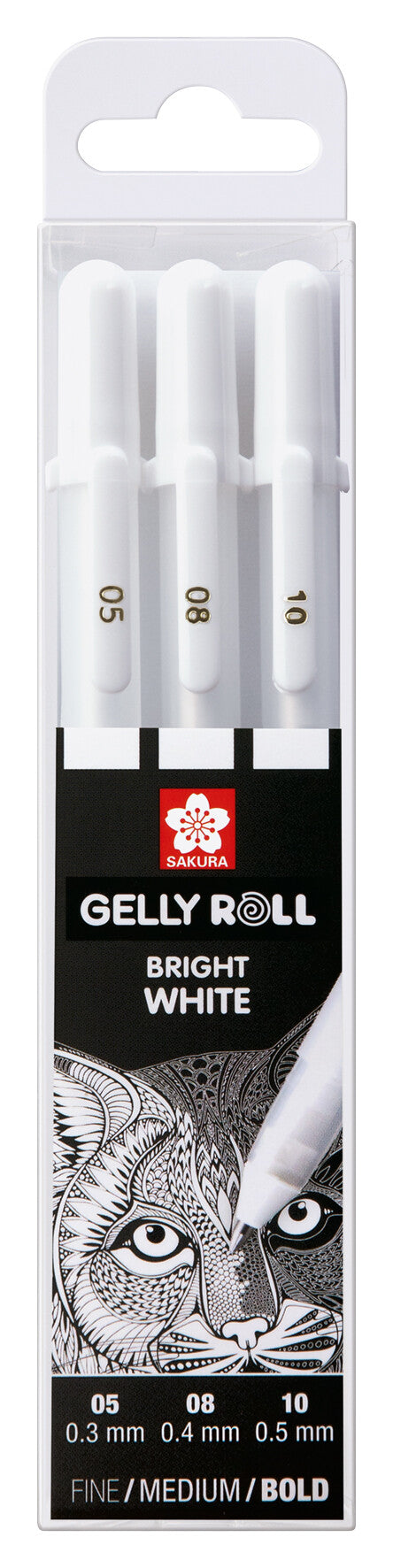 Sakura Gelly Roll Bright White – vita gelpennor, 3-pack / Gelly Roll Basic White Pen 05/08/10 Set 3 - 4