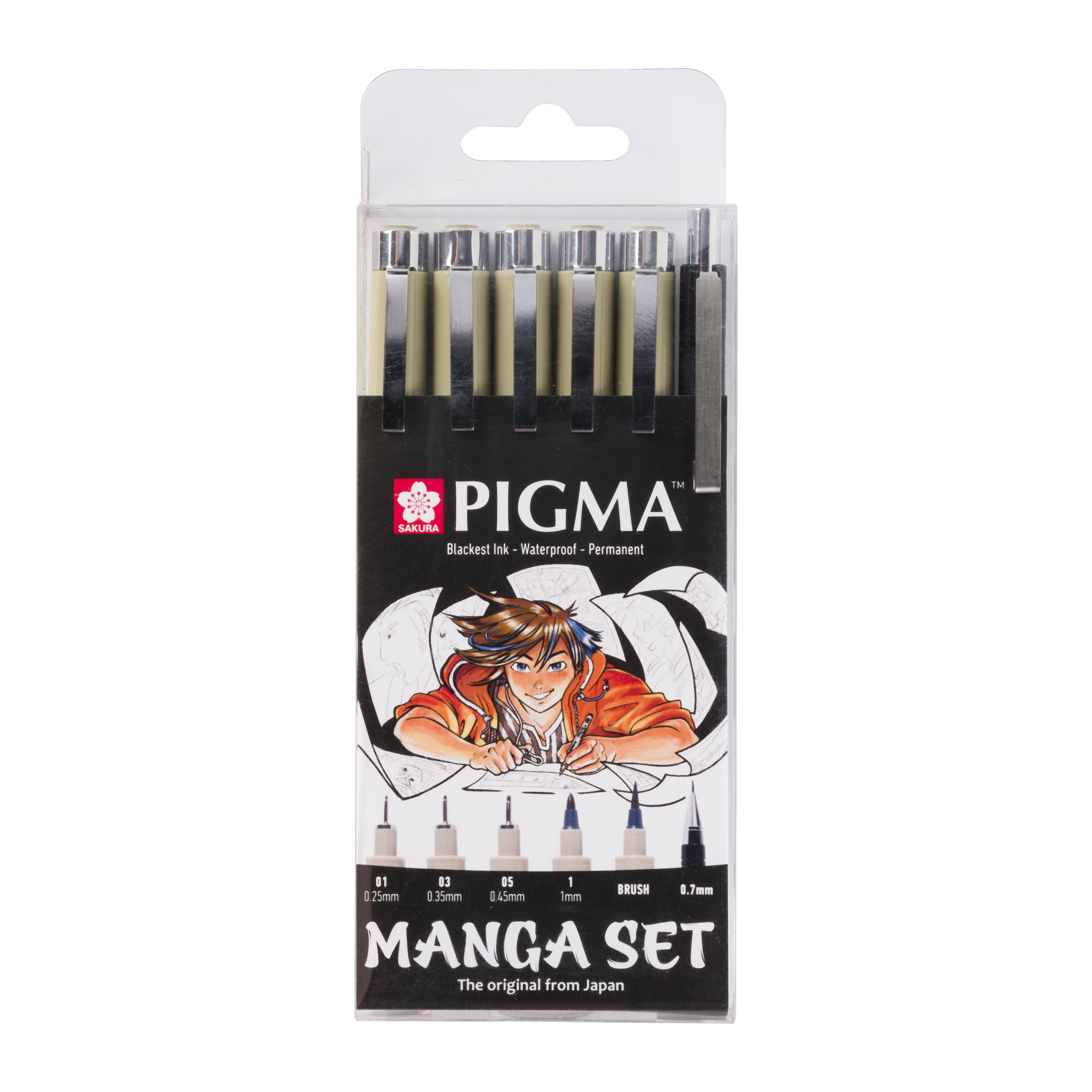 Sakura Pigma Micron Manga – svarta fineliners, 6-pack / Manga Tool Set Pigma 6-pieces - 3