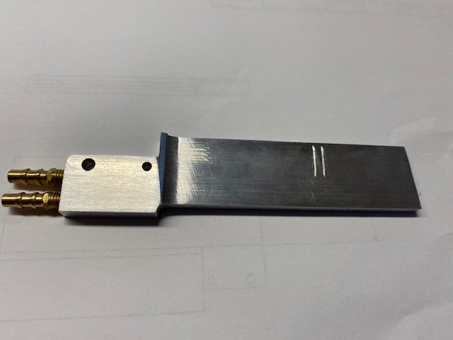 Rudderblade  21 light 2 water inlet        7075 aluminium