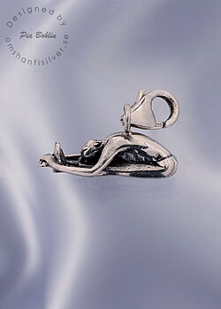 Forward bend yoga charm in silver