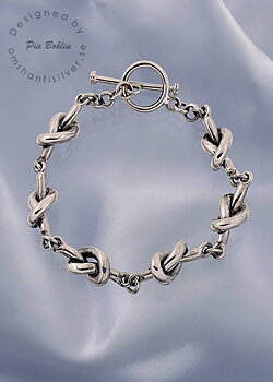 Kärleksknuten Loveknot silverarmband