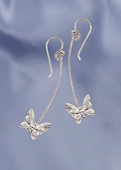 Butterfly earrings in silver