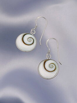 Shell encased in silver earring