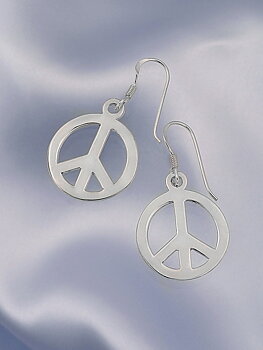 Peace silver earrings 