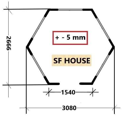 HUVIMAJA 6 KANTTI 6m² Höylähirsi - 8