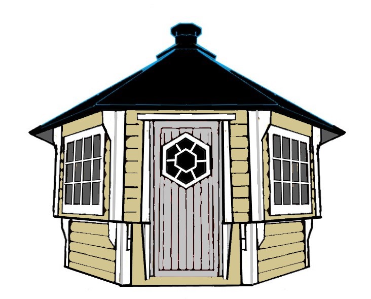 GRILLHUS BIANCA  16,9 M² Halvrund tømmer - 2